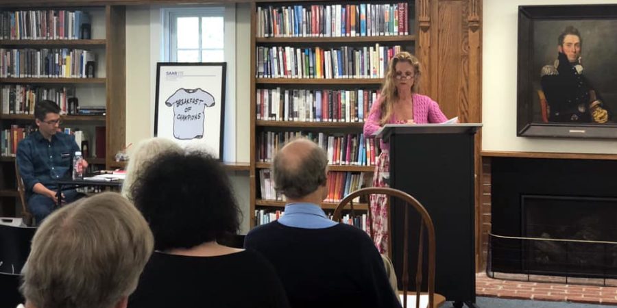 A speaker at an event at Sturgis Library